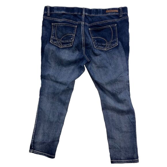 SILVER Women's SLIM Blue Stretch Denim PULL UP Jeans (Plus Size 20 ) - Picture 2 of 6